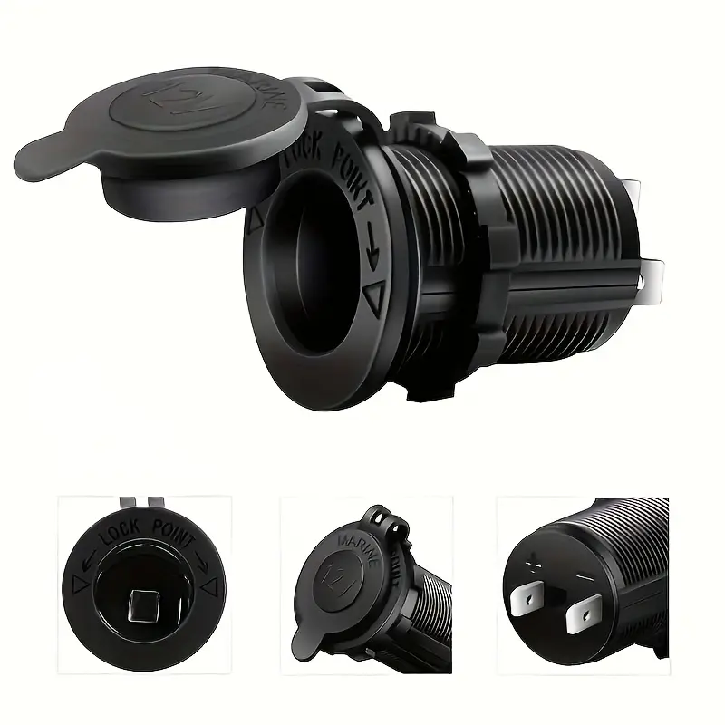 Car Cigarette Lighter Socket, Automatic Boat Motorcycle Atv Tractor RV Power Outlet Accessories Plug, Essential Vehicle Charging Solution, Automotive Accessories