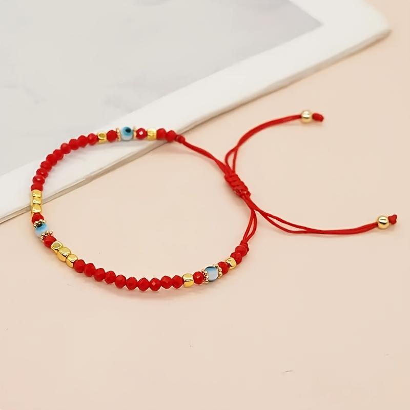 1 Devil's Eye Artificial Crystal Bead Bracelet, Handwoven, Adjustable Size, Evil Protection, Friendship and Good Luck , Ideal Gift for Friends and Family game lover evil eye protection high appearance bracelet Classic Magnetic Copper Bracelet jewelry 50