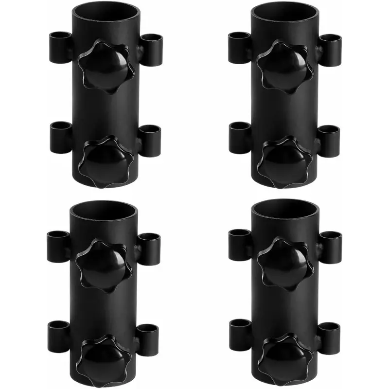 4Pcs Camping Tent Rod Holders, Reinforced Windproof Awning Rod Holder, Portable Tent Fixed Tube Pole Stand for Camping Fishing Hiking