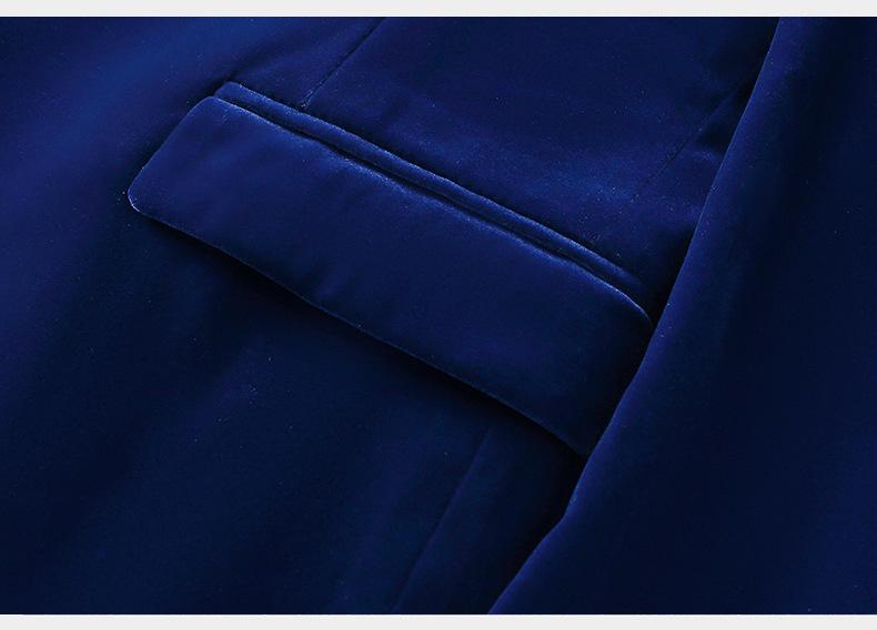 Men's 3-Piece Slim Fit Shawl Lapel Suit  Color Block Korean Style Groom Wedding Tuxedo With Side Vents