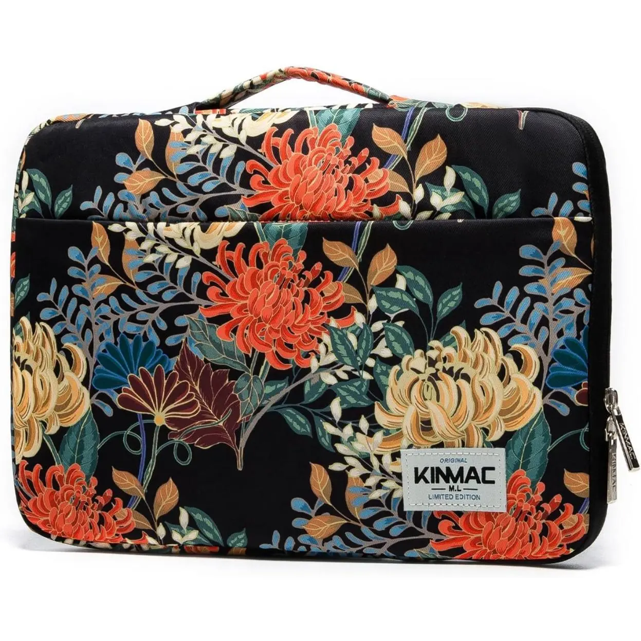 360° Protective Zip Laptop Sleeve Case with Handle (14.17x9.45x0.79in), Compatible with 15-15.6in MacBook Air, HP, Lenovo, Dell, ASUS, Acer Notebooks (Royal Chrysanthemum), 14.17 Inch X 9.45 Inch X 0.79 Inch