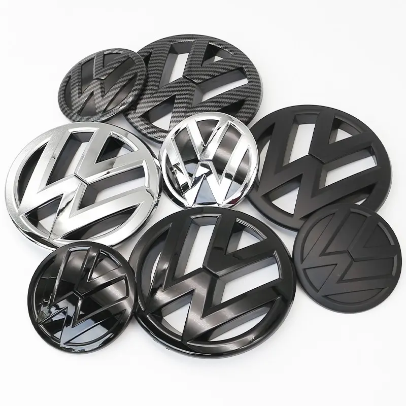 1PC/2PCS Compatible with Volkswagen Passat 2011-2018 Front Grille Rear Trunk Emblem Badge, Car Logo Replacement, Gloss Black Bright Silver Matte Black Carbon Fiber Style Exterior Accessories