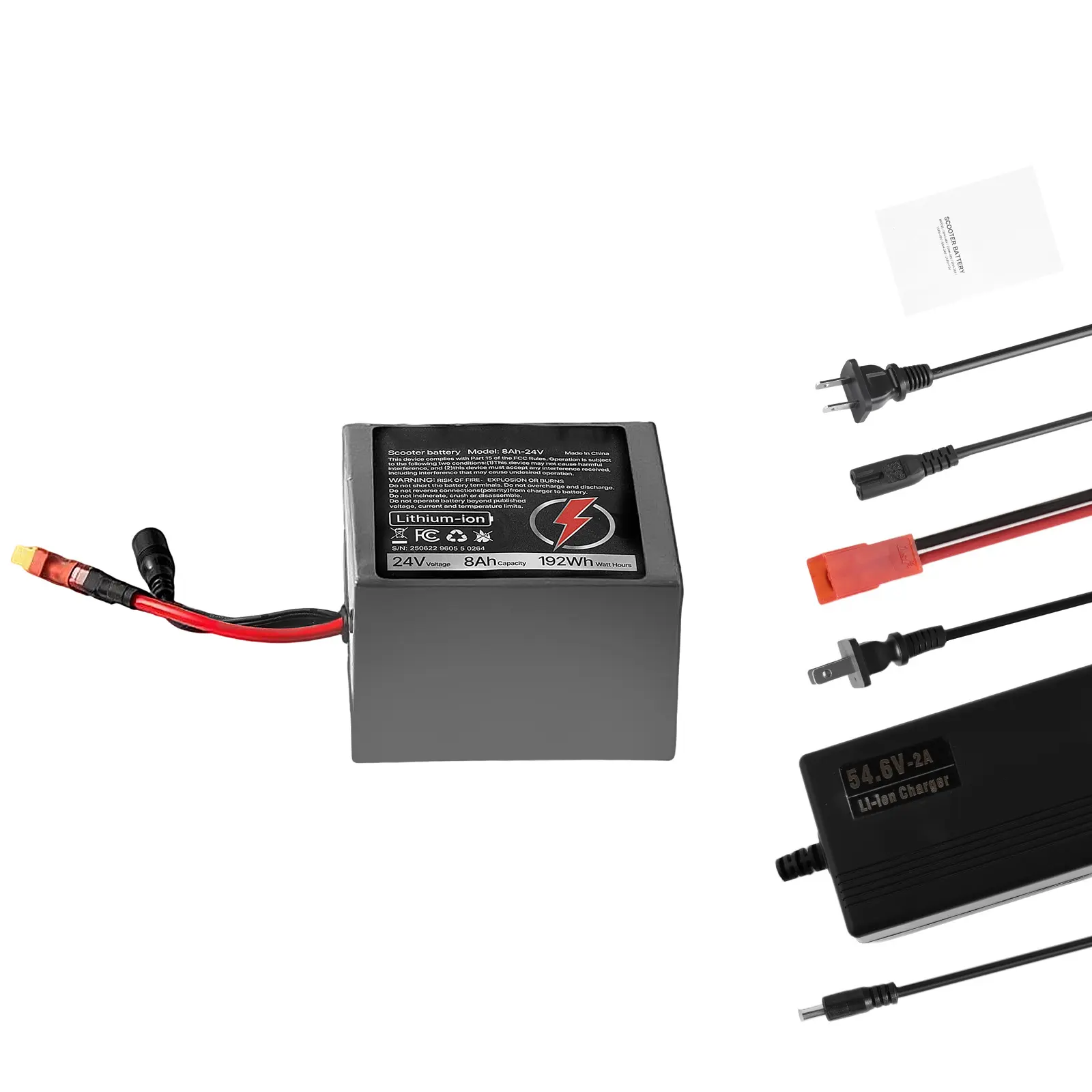 24V 8Ah Electric Scooter Battery for Trolleys - 24A Max Operating Current, Smart 30A BMS Protection, Versatile Home Improvement & Building Supplies Application, Smart Bms