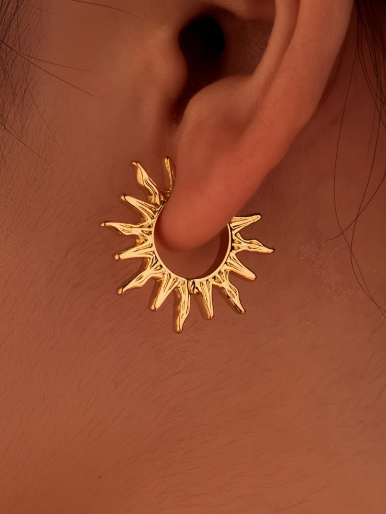 Bohemian Style Beach Inspired Sunflower Earrings, Unisex Daily & Vacation Jewelry, Boho Style Jewelry, Affordable Holiday Gift, All-Season Wear, Elegant Craftsmanship, Fruit Veggie Earrings