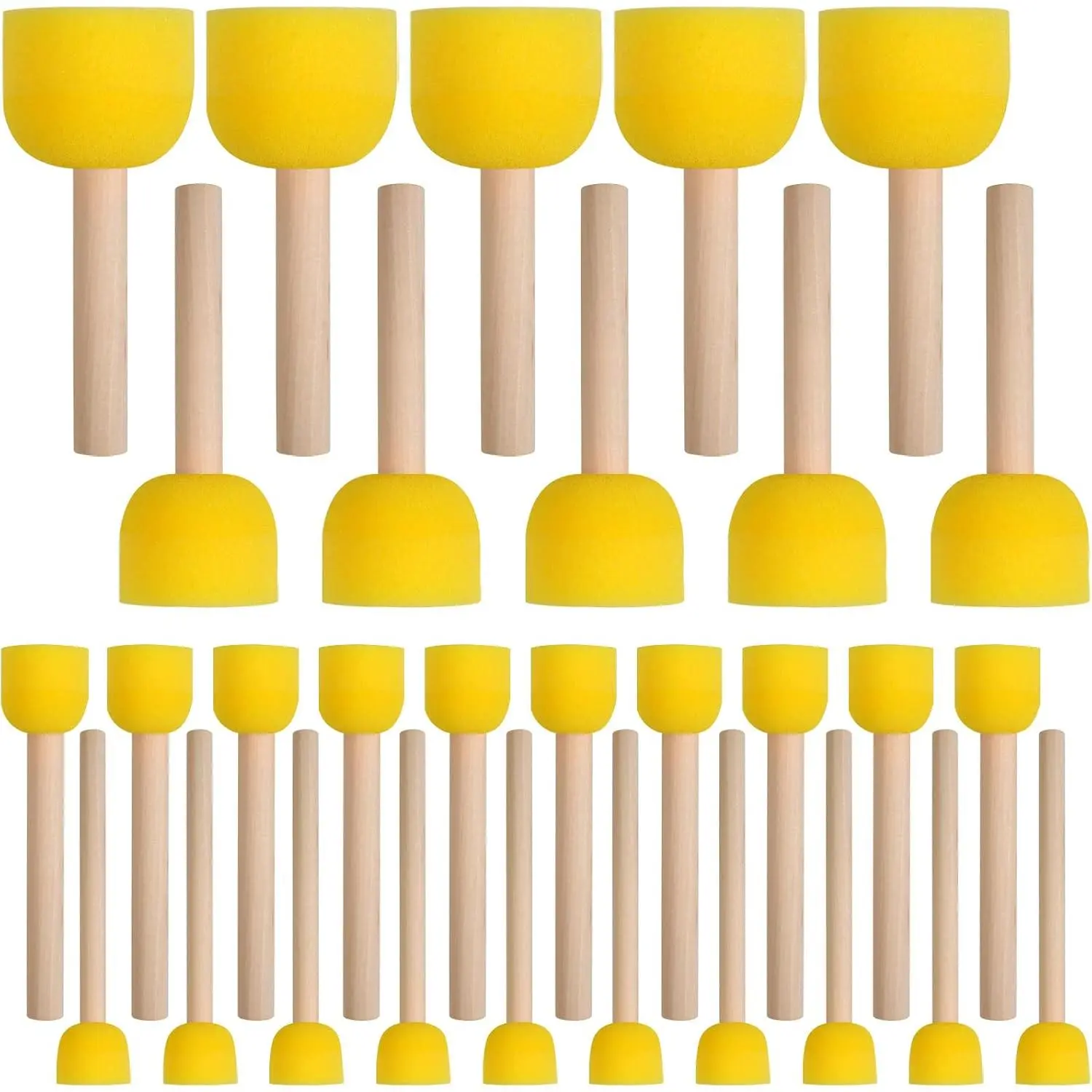 30 count Round Sponges Brush Set, Round Sponge Brushes for Painting,  Sponges for , Painting Tools for  Arts and Crafts (4 Sizes)