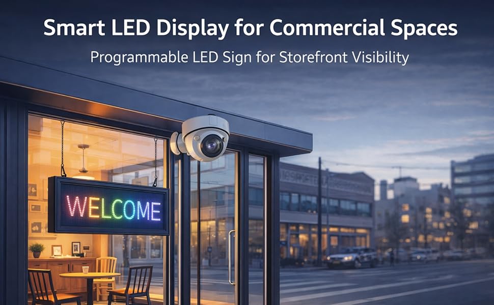 Programmable LED Message Board, Digital Scrolling Sign with App Control for Store Window, Shop, Bar, and Car Display, USB Powered (23 x 4Inch)