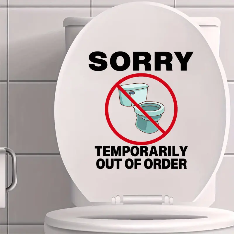 1 temporary out of service restroom sign decal no use of restroom sign patterns or other elements waterproof bathroom sticker featuring bright cartoon design used for lid and jar decoration a fun bath