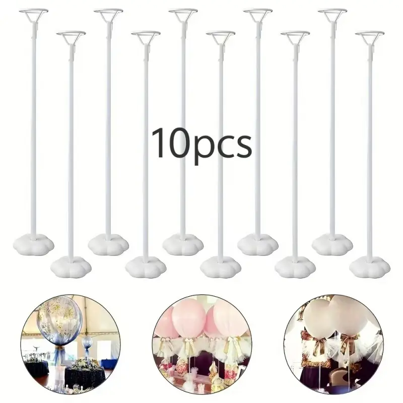 Reusable Balloon Anchor Weights with Tray, 10 Pack Lightweight Stands, Practical Accessories for Wedding, Birthday Party, Indoor & Outdoor Ornament, Decorations