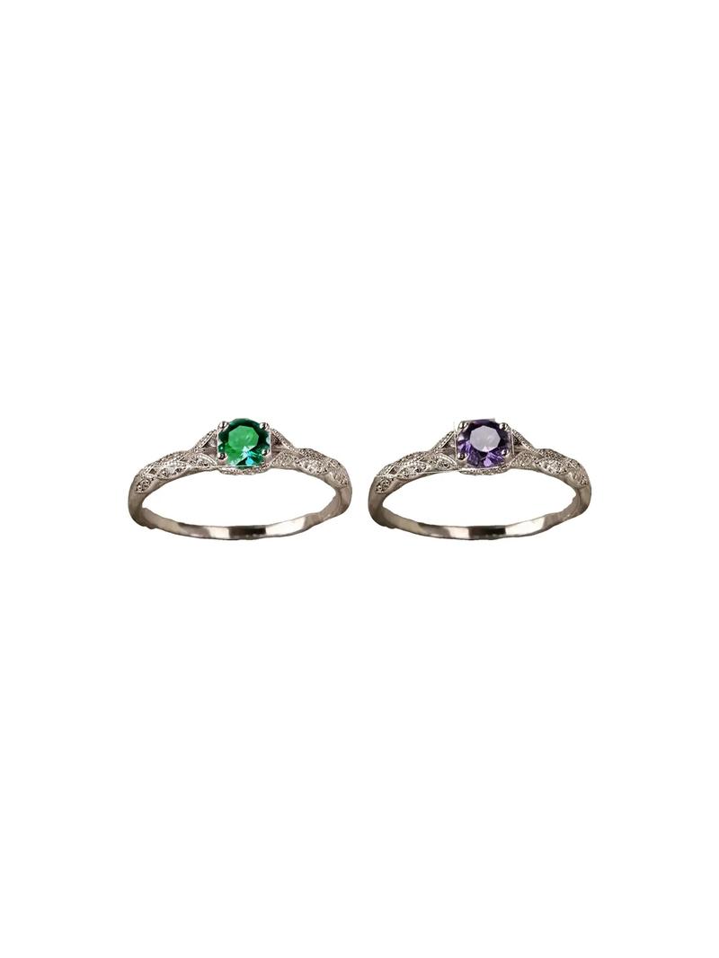 Elegant Style Artificial Zircon Decor Metal Ring, Cubic Zirconia Ring, Women's Fashion Jewelry Accessories, Minimalist Romantic Aesthetic Jewelry Gift