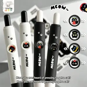 4pcs Stretchable Color-Changing Neutral Pens, Cute Cat Hide-And-Seek Series, Minimalist Multi-Color Design, Perfect Gift for Friends, Cute Writing Pen