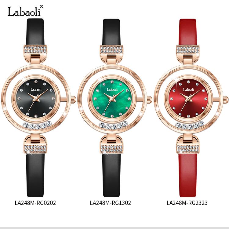 【Labaoli】 Axiom Collection Astral Gyre Women's Watch – Rotating Crystal Bezel, Elegant Jewelry Style, Quartz Dress Watch