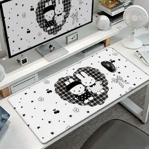 Miffy Black & White Oversized Mouse Pad Cute Cartoon Desk Mat Large Keyboard Pad for Office Gaming & Dorm Non-Slip Soft Surface
