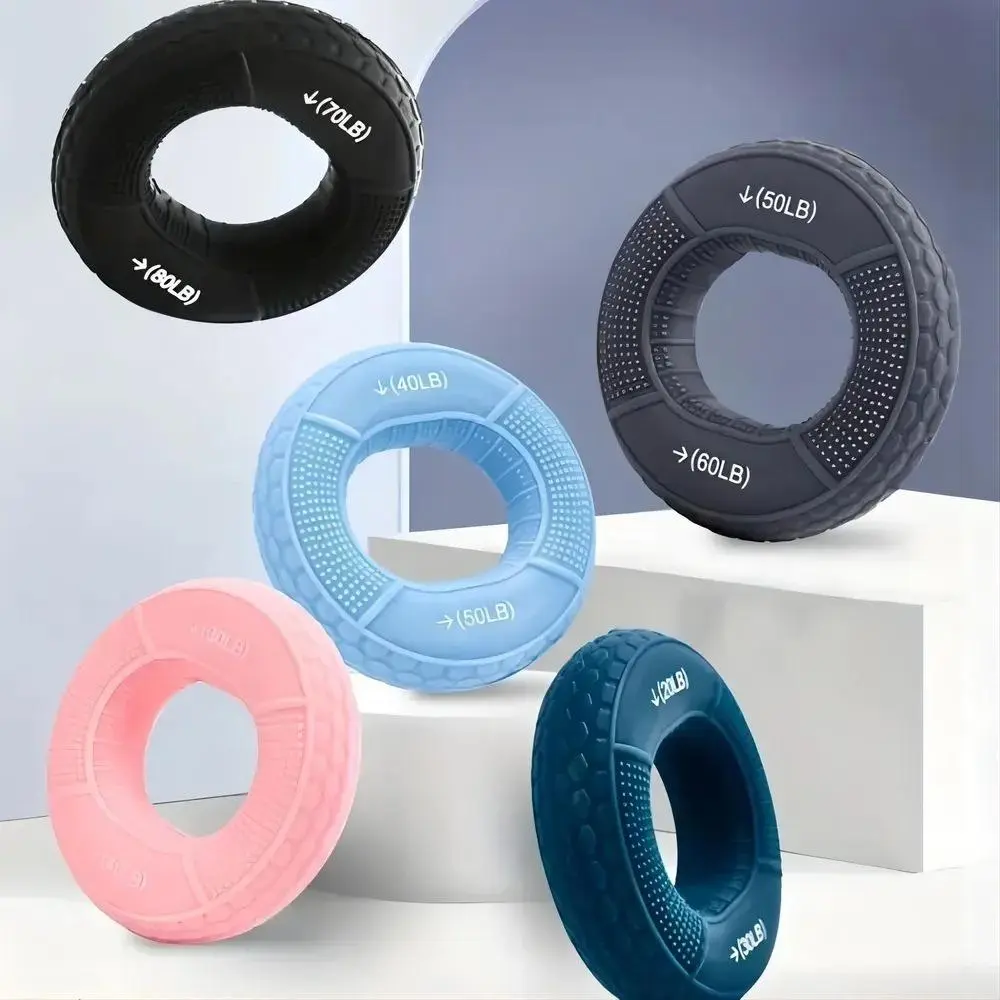 2PCS Adjustable Silicone Grip Strength Trainer Ring - Unisex Forearm, Finger & Hand Training Tool with Adjustable Resistance Settings, Compact & Lightweight Soft Durable Exerciser for Arthritis Rehabilitation, Physical Therapy, Gym, Home, Office, Forearm,