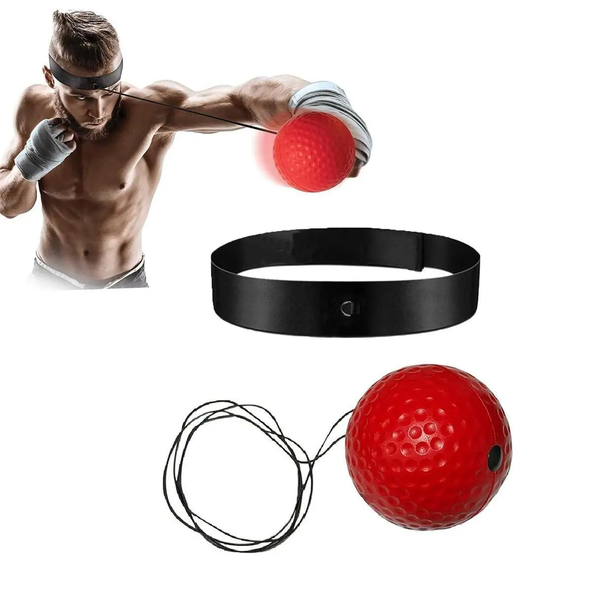 Boxing Reflex Ball with Headband – Boxing Speed Trainer, Fitness for Everyone, Reaction & Punching Speed Enhancement, Fight Skill Development Sports & Outdoor Training Gear