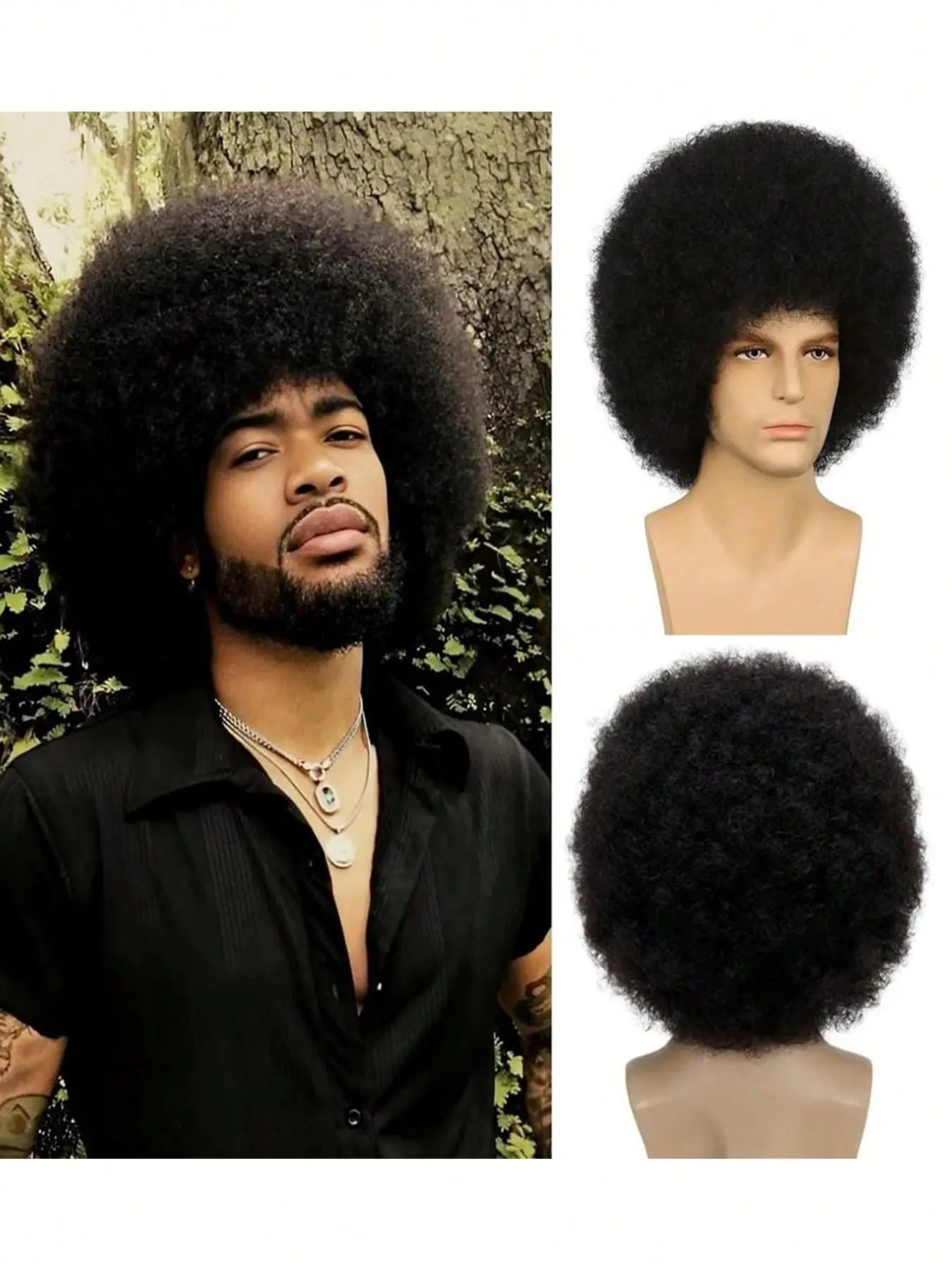 Afro Wigs for Women/Men Short Curly Afro Kinky Wig 70s/80s Bouncy Huge Fluffy Puff Wigs Premium Synthetic Hair Wig for Cosplay Party Carnival Festival and Daily