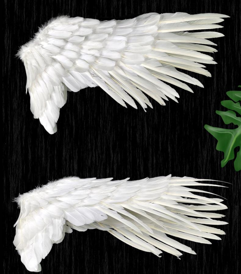 Angel Wings White Feather Swallow-Shaped for Adult Children Halloween Props Bride Flower Girl Costume Party Accessories