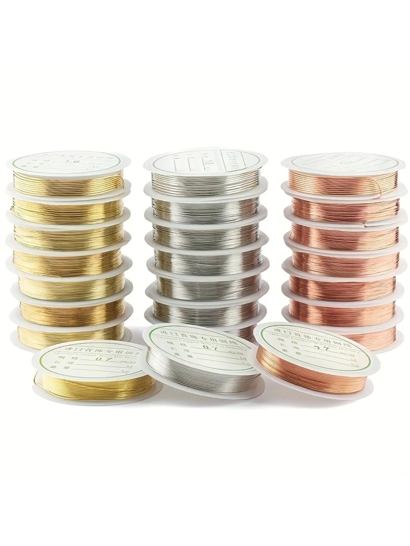 Powder 0.2-1mm silver/gold/rose gold wire, used for bracelets and necklaces, anti-tarnish beading wire, jewelry cord, for DIY craft colors