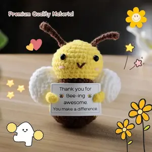 Whimsical Funney Crochet Figures Unique Handmade Toys with Positive Potato & Emotional Support Pickle Home Decor Gifts