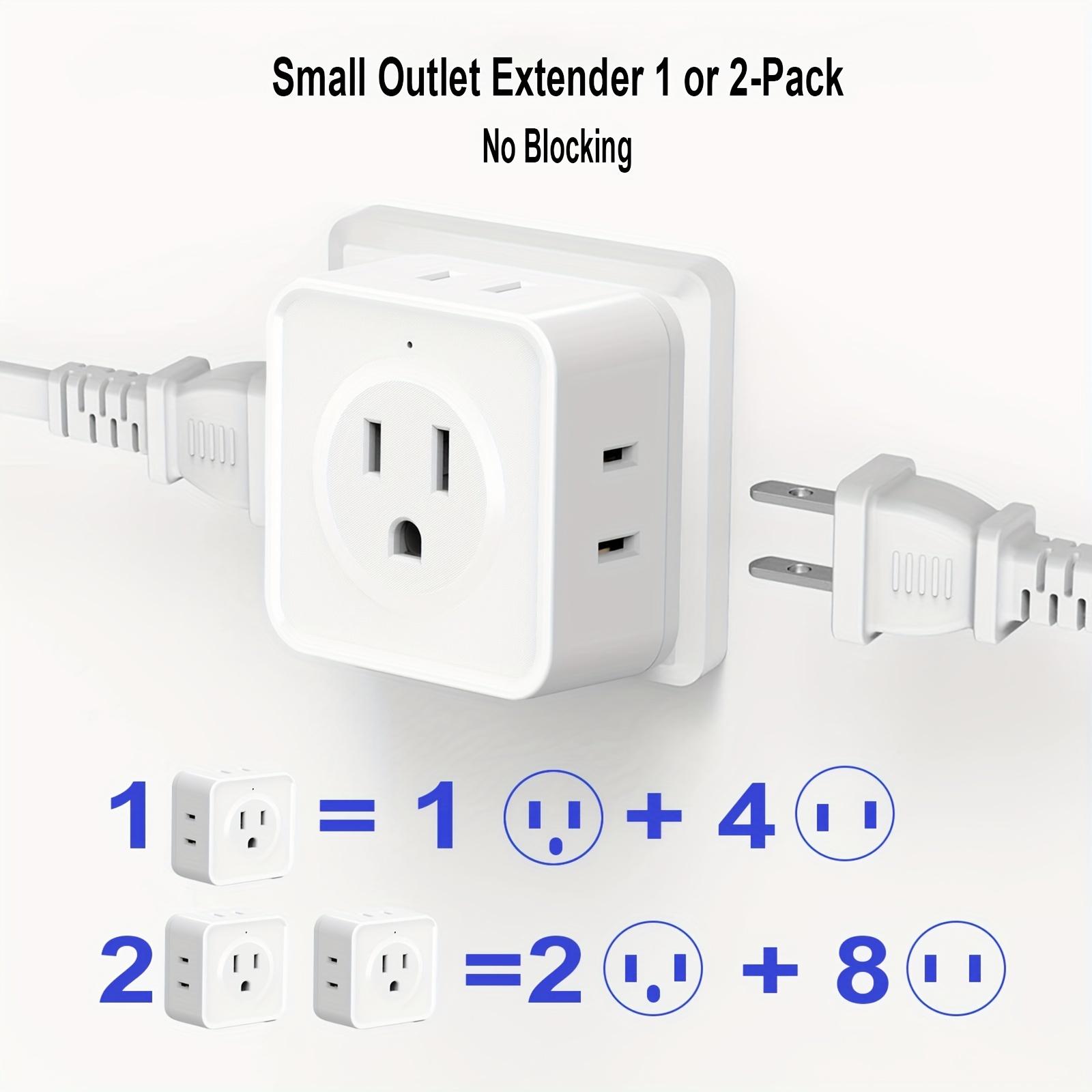 5 Way Multi Plug Outlet Extender, Wall Outlet Expander, Small Electrical Outlet Splitter for Travel, Home, Office, Dorm