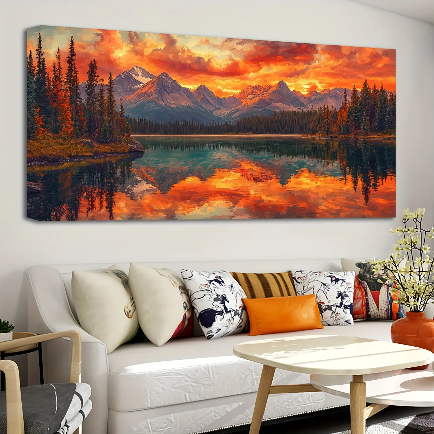 Landscape wall art, framed canvas print, living room wall decor, bedroom wall decor