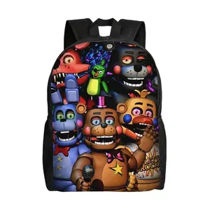 Horror Game Backpack for Men Women Casual Student Work Daypack Freddys Movie Laptop Shoulder Bag Durable