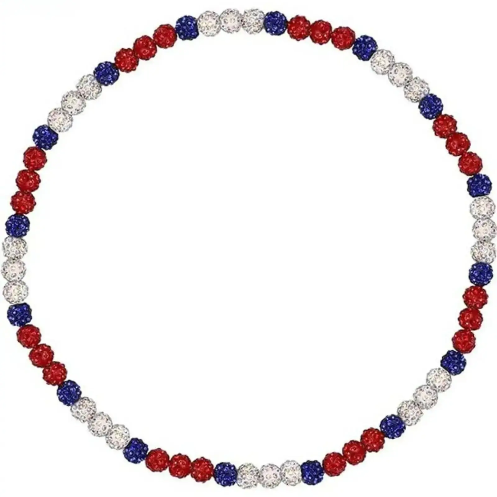 Sparkly Rhinestone Baseball Multicolor Clay Bead Stretch Necklace, Cool Hip Hop Unisex Accessory for Boys And Girls, Sports Style Ornament for Daily Casual And Festival Gifting