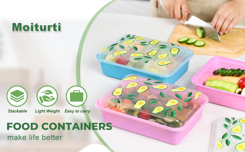 10 Pack 42 oz Meal Prep Containers, Reusable Plastic Food Prep Storage Containers with Printed Lids, Stackable, Leakproof, Microwave & Freezer & Dishwasher Safe,To Go Take Out Box, Avocado