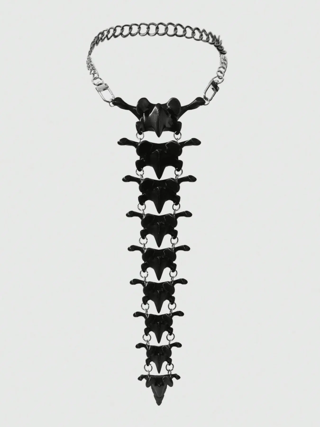 Y2K Punk Edgy Spine Necklace Tie, Dragon Bone Decor, 3D Statement Neutral Women's Accessory, Streetwear, Party, Concert Fashion, Bold, Detailing