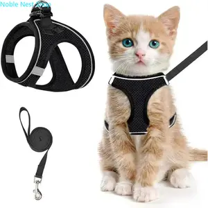 Escape Proof Cat Harness Leash Set for Small Cats, Adjustable Soft Mesh Reflective Vest for Walking Travel