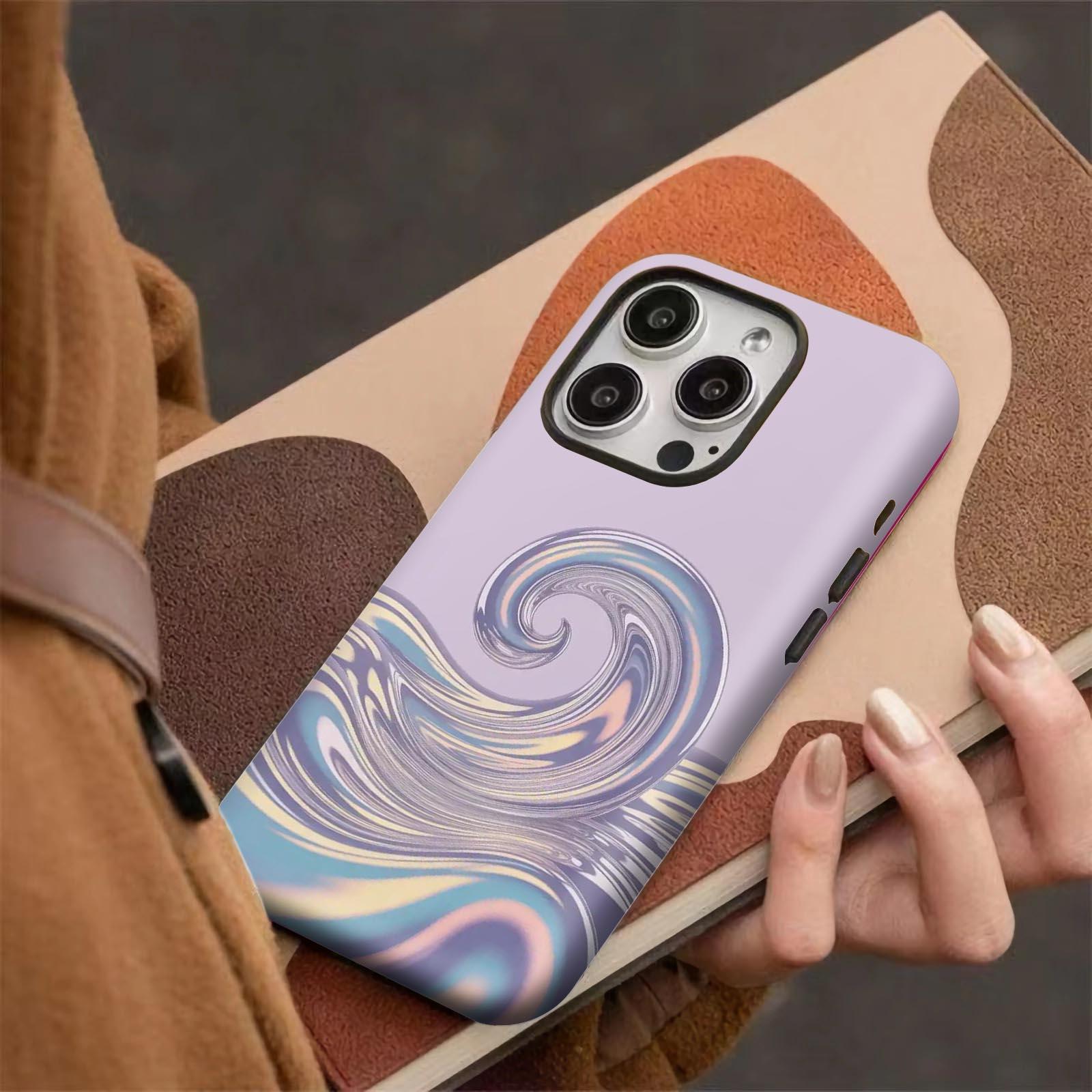 swirl, pastel, wave Soft And Hard Two-In-One Film Printed Full Pattern Case For IPhone 16 15 14 13 1211 Pro Max Plus Phone Case