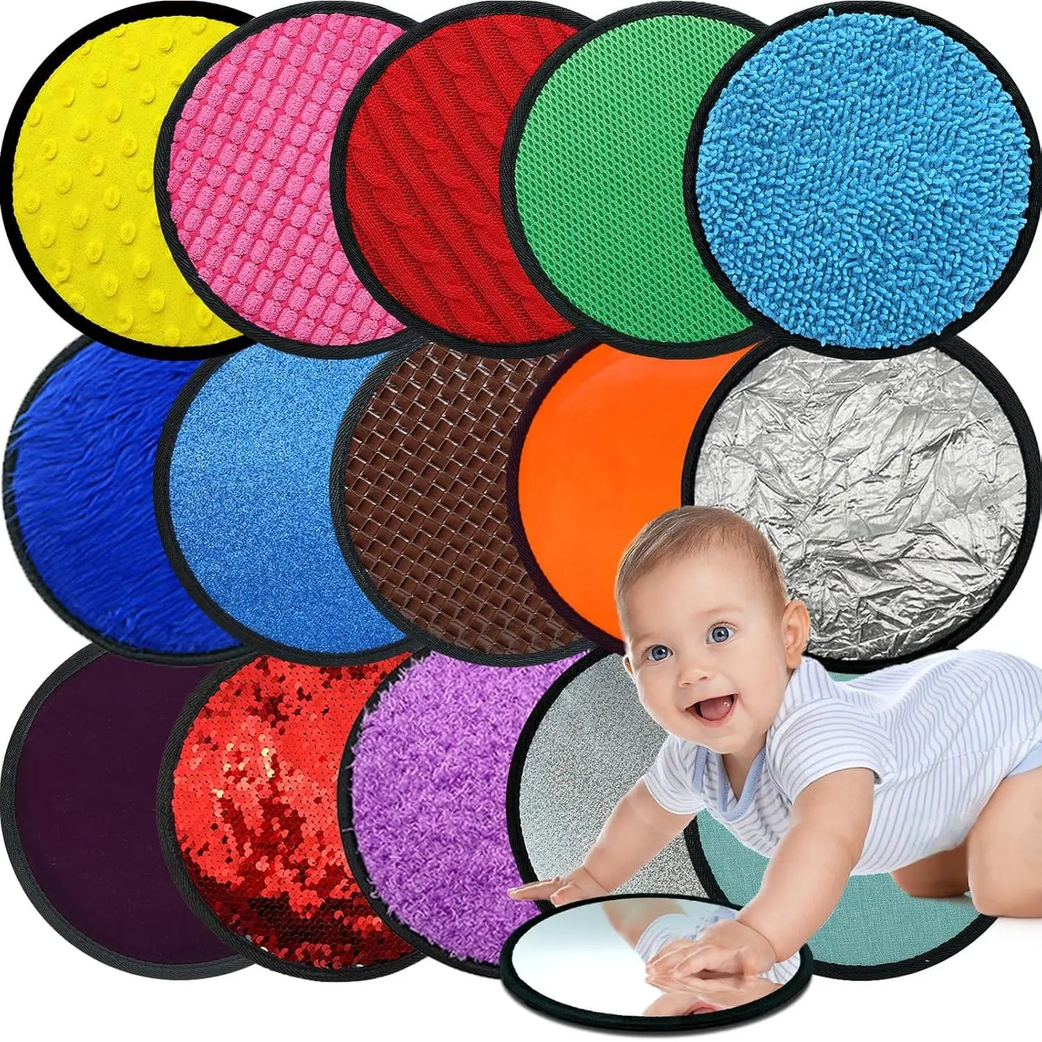 Upgraded 16 Set Sensory Mats, Mixed Colors Sensory Toys for Kids with Autism, Tactile Wall Panel Montessori Toy, Educational Toys for 3 Year Old, Toddler Learning Classroom Supplies Gift(8.3 Inch)fidget toys