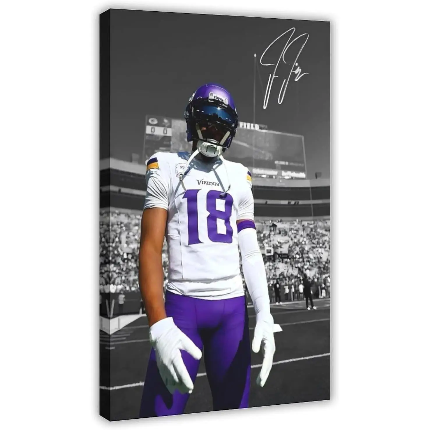 Justin Jefferson Canvas Wall Art Poster |   for Living Room, Bedroom, Dorm Decor Home Office Decoration