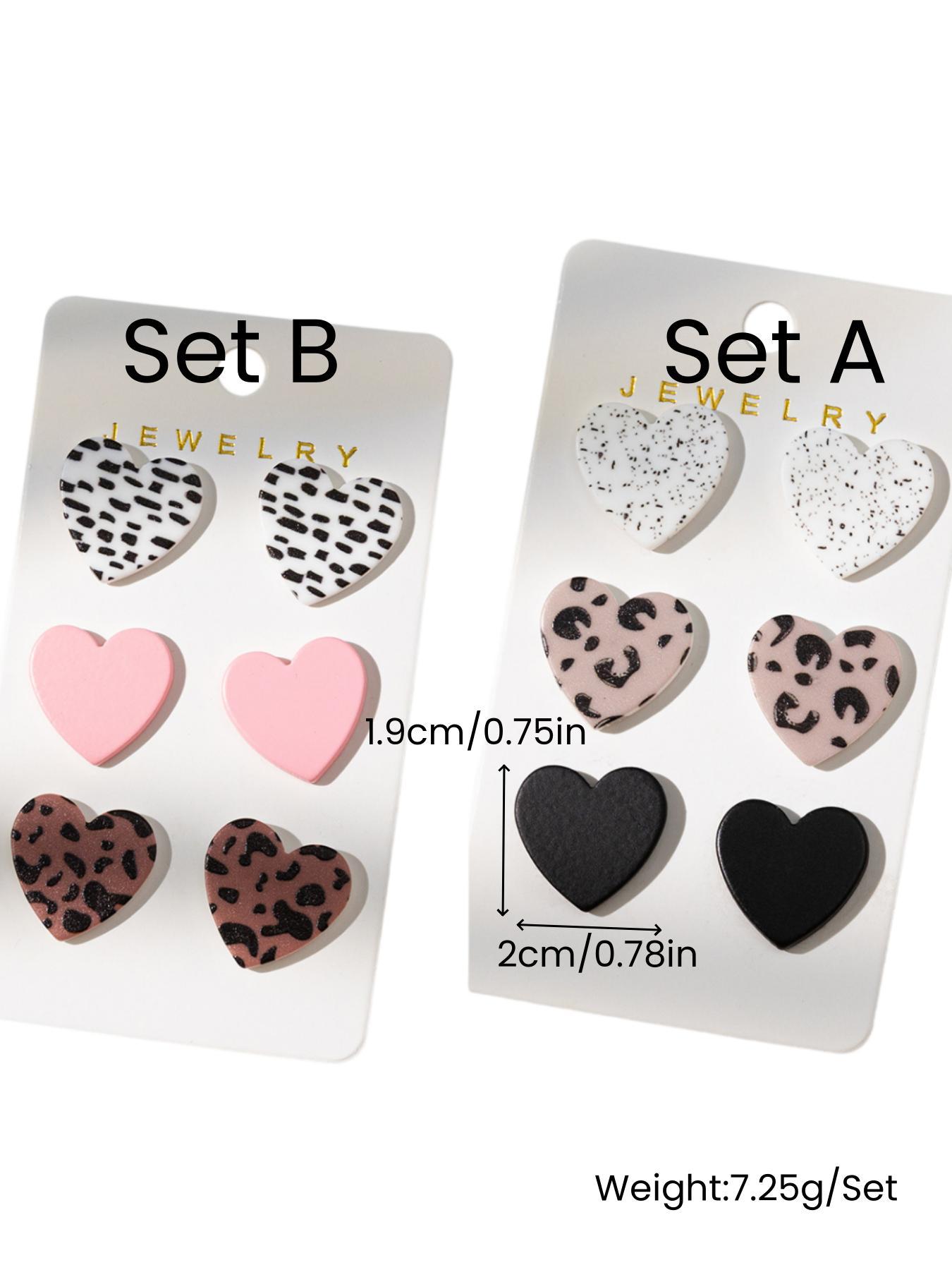 Cute Leopard Pattern Heart Shaped Earrings, Fashionable Jewelry for Women & Girls, Trendy All-match & Exquisite Jewelry for Birthday Gift, Ear Studs