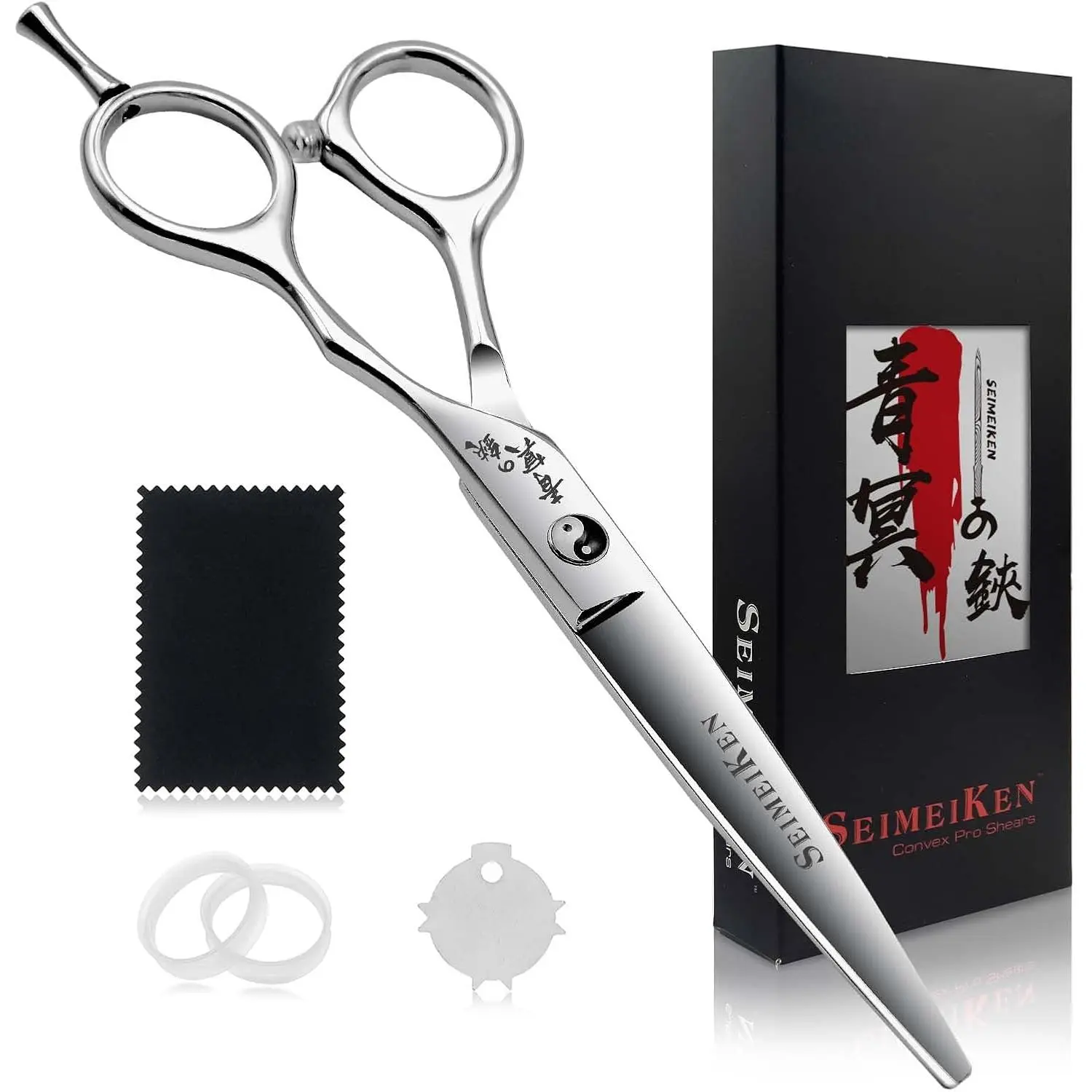 Hair Cutting Scissors 6" Japanese 440C Hair Scissors | Hair Cutting Shears,-Convex, Long-Lasting Sharpness, Ergonomic for Salon, Barber & Home Haircuts