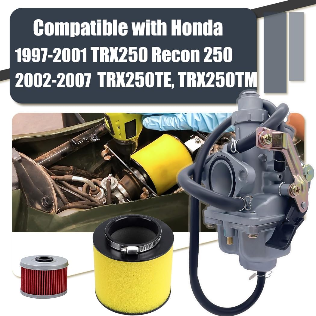 Recon 250 Carburetor with Fuel Tank Petcock Valve Set Fits for Honda ...