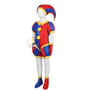Pomni Cosplay Costume Anime The Amazing Digital Circus Cartoon Uniform Hat Gloves Halloween Party for Women Men Kids Costumes