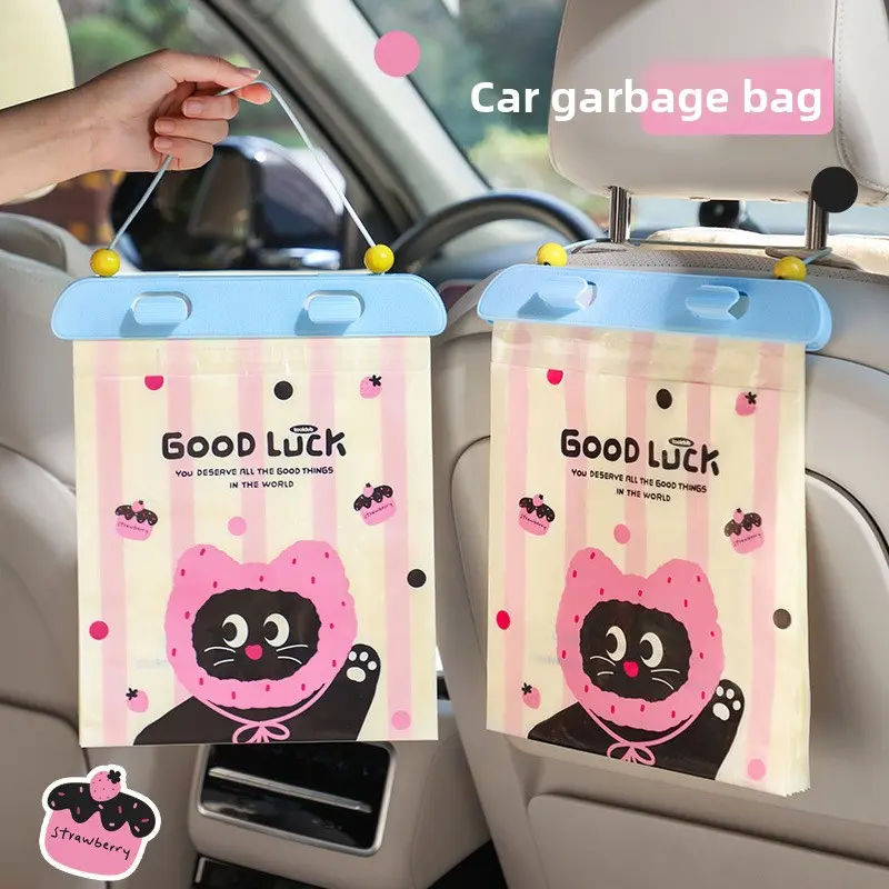 Extra-Thick Plastic Hanging Car Trash Bags with Handles, 20-Piece Tear-Resistant Bagged Trash Hold for Cars, Daily Household Goods Cleaning & Maintenance