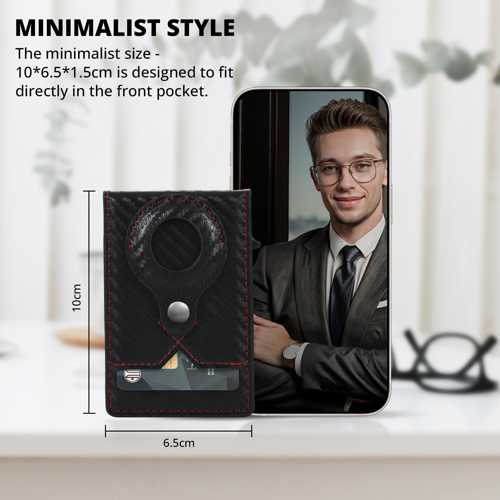 Wallet for Men: RFID Blocking Card Holder with Premium Leather & Carbon Fiber |14 Card Capacity, ID Window & Cash Slot | For Daily Use,Husband's Gift