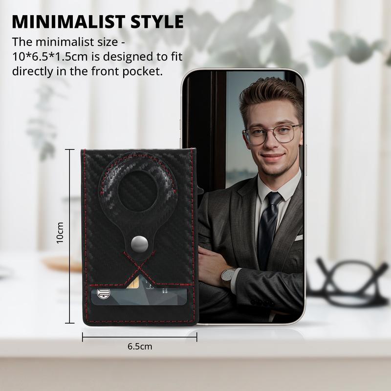 Wallet for Men: RFID Blocking Card Holder with Premium Leather & Carbon Fiber |14 Card Capacity, ID Window & Cash Slot | For Daily Use,Husband's Gift