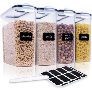 Cereal Containers Storage Set - 4 Piece Airtight Large Food Storage Containers(135.2oz), BPA Free Dispenser Plastic Cereal Storage Containers