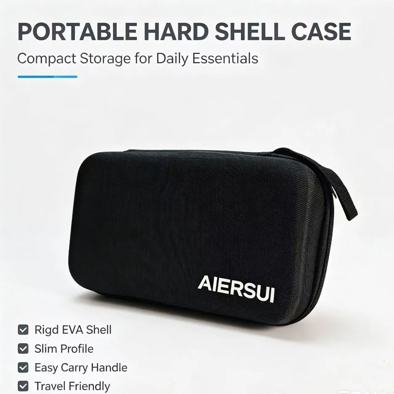 Portable Eva Oxford Hard Shell Storage Bag, Shockproof Dustproof Moisture-Proof Multi-Function Handheld Pouch, 8.2x7x2.3inch
