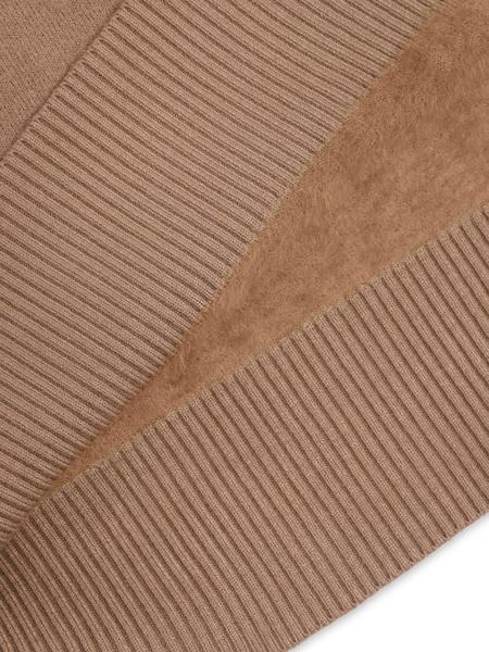 Women's Solid Thermal-Lined Drop- Shoulder High Neck Sweater, Casual Long Sleeve Jumper For Daily Outdoor Wear, Women's Knit Top for Fall & Winter