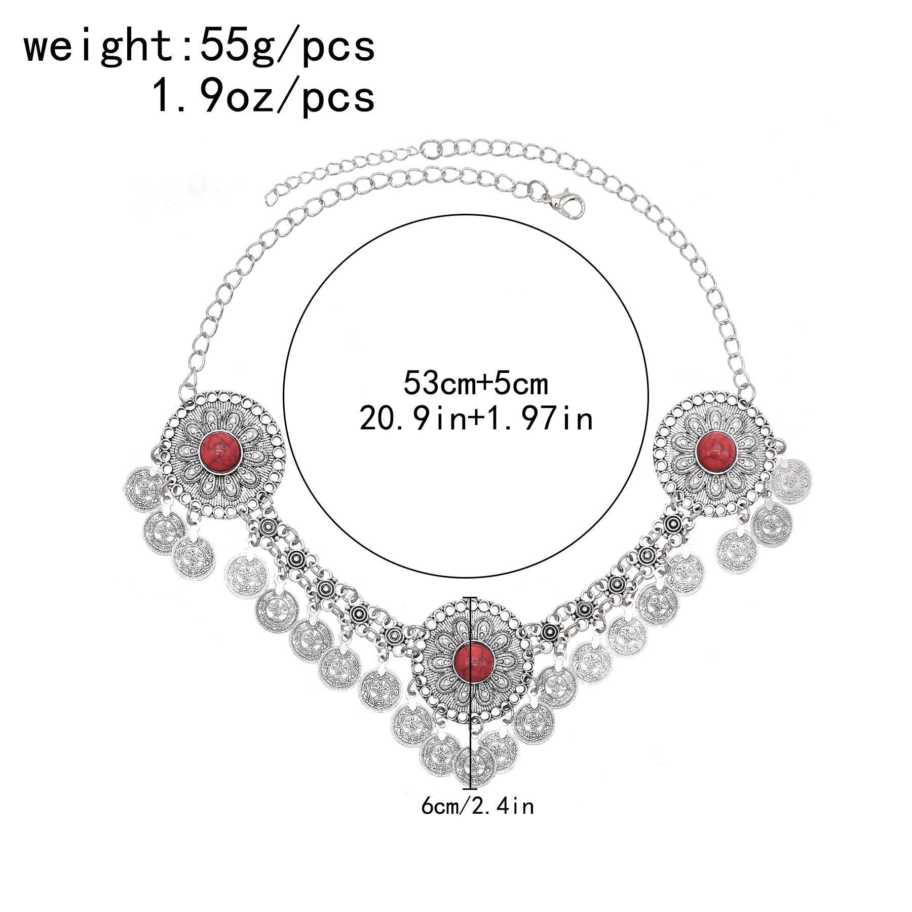 Traditional Kazakhstan Ethnic Coins Bracelet Hair Accessories  for Women Vintage Nepalese Tibetan Clothing Headwear Jewelry Set