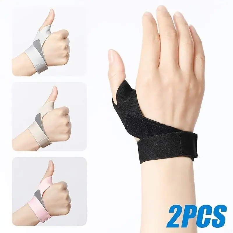 2-Pack Adjustable Compression Wrist Guards, Thumb Stabilizer Wrist Support, Unisex Sports Fitness Brace, Ideal for Men and Women