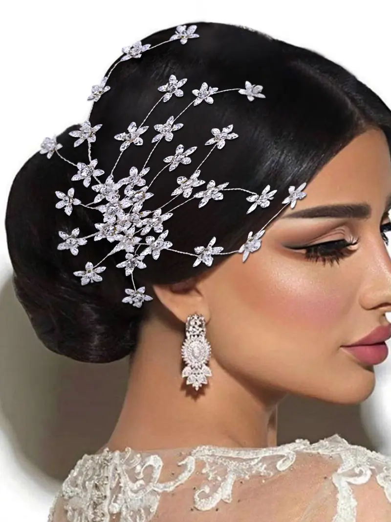 Elegant Rhinestone Decorated Bridal Headwear, Exquisite Trendy Hair Comb, Fashionable Hair Accessories for Wedding Party Decoration, Tiara