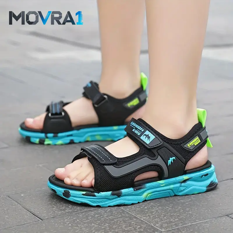 MOVRA1 Kids' Fashion Sandals - Breathable, Lightweight, Non-Open Toe with Adjustable Strap, EVA Material, Perfect Beach & Outdoor Activities, Sandals Boys