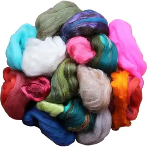 Bulk Assorted Merino Roving Ends & Mixed Fiber Waste Top Fiber for Felting, Spinning & Blending