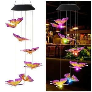 Butterfly Solar Wind Chime Light LED Rainbow Gradient Decorative Holiday Gift, Perfect for Various Festival Gifts