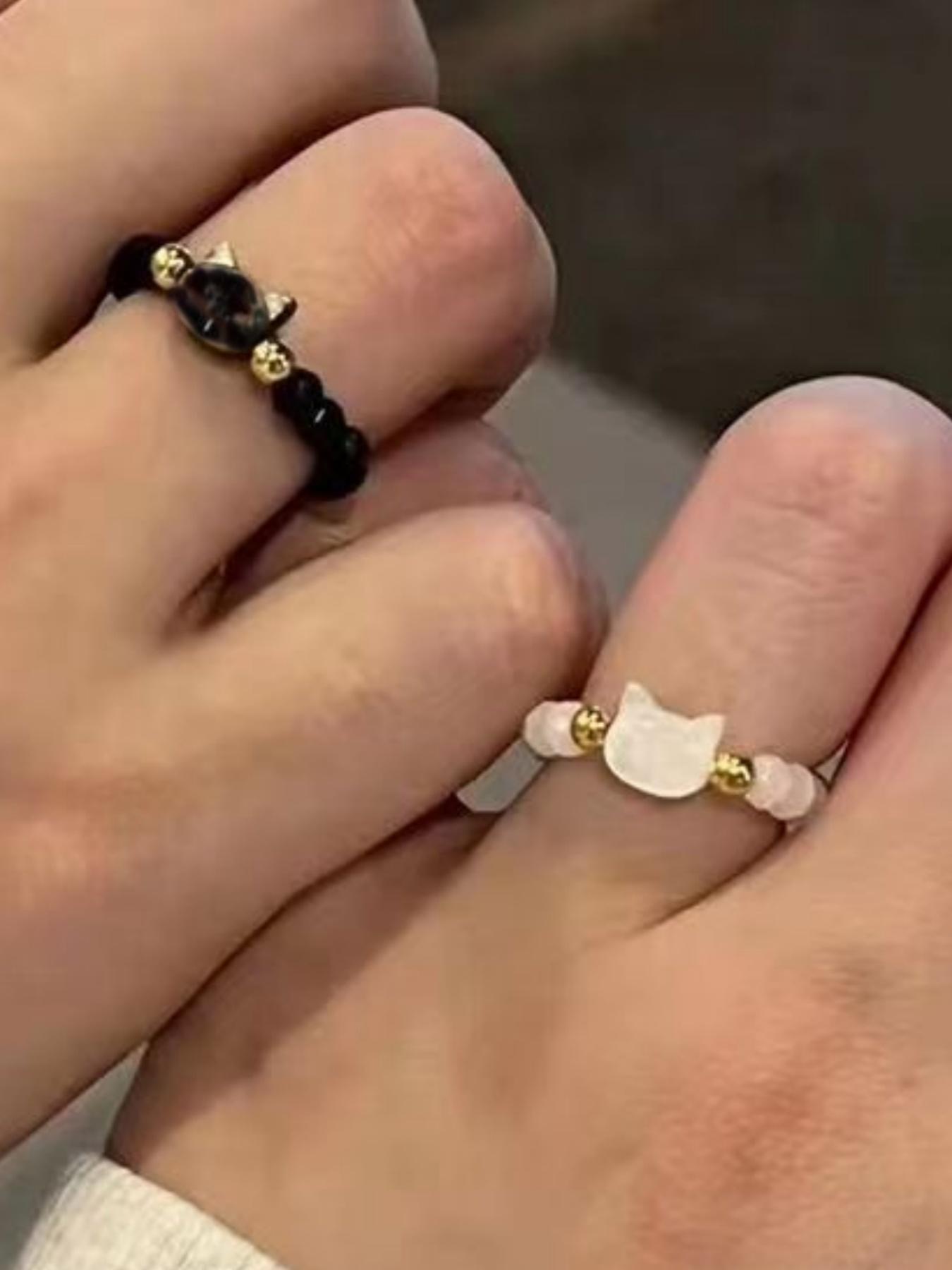 Cute Cat Design Ring, Fashion Rings, Dainty Stacking Rings, Fashion Stackable Ring for Women & Girls, Trendy All-match & Exquisite for Birthday Gift