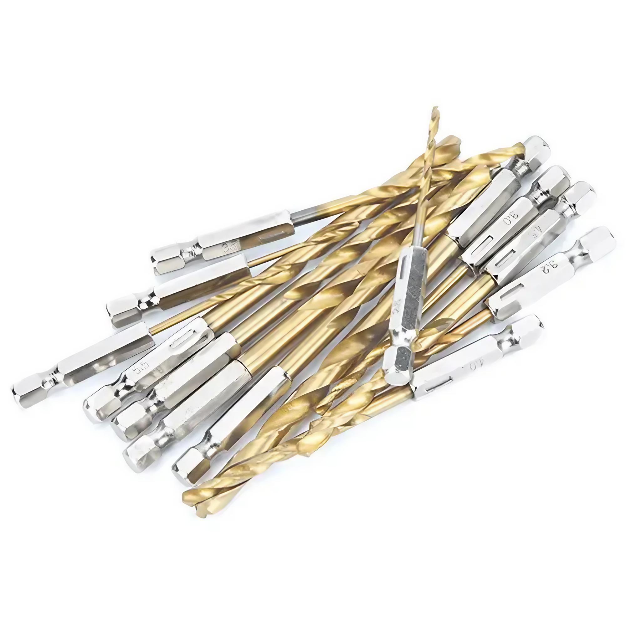 Drill Bit Set, 13 Counts High Speed Drill Bit Set, Durable Hexagonal Impact Drill Bit Set for Wood & Plastic, Power Tool Accessories, Concrete Drill Bit